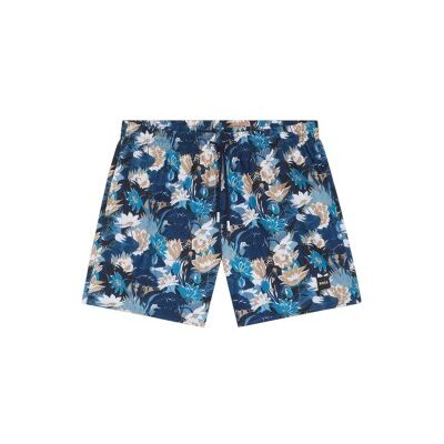 BOSS para homem. 50508844 Fato de banho azul com estampado (L), Beachwear, Poliéster BOSS para homem. 50508844 Fato de banho azul com estampado (L), Beachwear, Poliéster