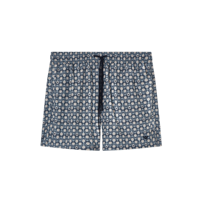 Emporio Armani para homem. EM000583_AF20439 Calção de banho curto com mistura de estampados marinho (M), Beachwear, Poliéster Emporio Armani para homem. EM000583_AF20439 Calção de banho curto com mistura de estampados marinho (M), Beachwear, Poliéster