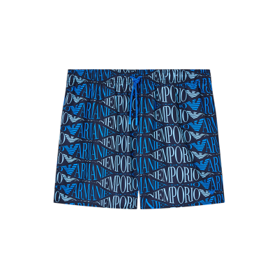 Emporio Armani para homem. EM000583_AF20442 Fato de banho azul estampado (L), Beachwear, Poliéster Emporio Armani para homem. EM000583_AF20442 Fato de banho azul estampado (L), Beachwear, Poliéster