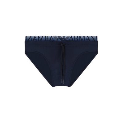 Emporio Armani para homem. EM000582_AF20432 Sunga com faixa do logotipo marinho (L), Beachwear, Poliamida Emporio Armani para homem. EM000582_AF20432 Sunga com faixa do logotipo marinho (L), Beachwear, Poliamida