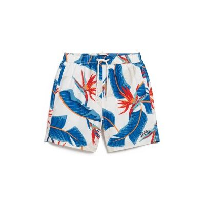 Superdry para homem. M3010232A Fato de banho com estampado havaiano reciclado branco (L), Beachwear, Polister Reciclado, Sustentável Superdry para homem. M3010232A Fato de banho com estampado havaiano reciclado branco (L), Beachwear, Polister Reciclado, Sustentável