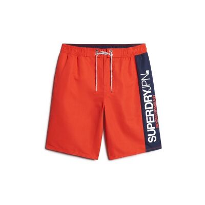 Superdry para homem. M3010229A Fato de banho desportivo vermelho (S), Beachwear, Polister Reciclado, Sustentável Superdry para homem. M3010229A Fato de banho desportivo vermelho (S), Beachwear, Polister Reciclado, Sustentável