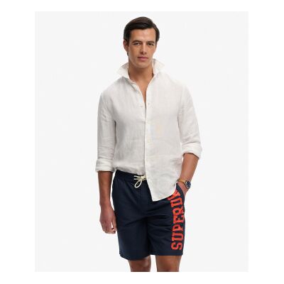 Superdry para homem. M3010268A Calções de banho com logótipo 19 Navy Boardshort (M), Beachwear, Polister Reciclado, Marinho Superdry para homem. M3010268A Calções de banho com logótipo 19 Navy Boardshort (M), Beachwear, Polister Reciclado, Marinho