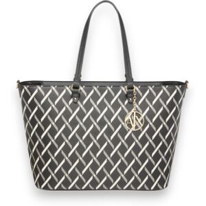 A X Armani Exchange para mulher. XW000926AF17155MC043 Bolsa de mão preta falsa (OSFA), Preto, Casual, Poliéster A X Armani Exchange para mulher. XW000926AF17155MC043 Bolsa de mão preta falsa (OSFA), Preto, Casual, Poliéster