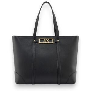 A X Armani Exchange para mulher. XW002608AF15632UC010 Bolsa de mão refinada preta (OSFA), Preto, Casual, Poliéster A X Armani Exchange para mulher. XW002608AF15632UC010 Bolsa de mão refinada preta (OSFA), Preto, Casual, Poliéster