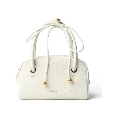 Furla para mulher. WE00915-BX4573 Bolsa de Couro Poppy Mini Dome branco sujo (OSFA), Casual, Clássico, Pele Furla para mulher. WE00915-BX4573 Bolsa de Couro Poppy Mini Dome branco sujo (OSFA), Casual, Clássico, Pele