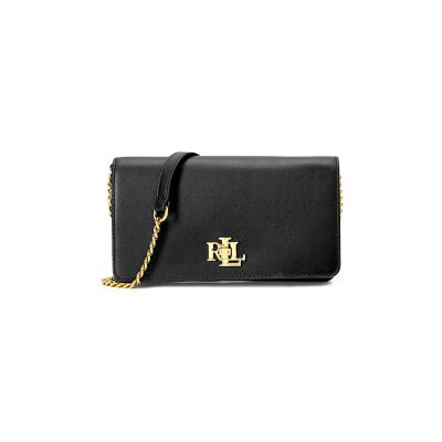 Lauren Ralph Lauren para mulher. 432915377001 Bolsa de couro com fecho de giro preto (OSFA), Casual, Clássico, Pele Lauren Ralph Lauren para mulher. 432915377001 Bolsa de couro com fecho de giro preto (OSFA), Casual, Clássico, Pele