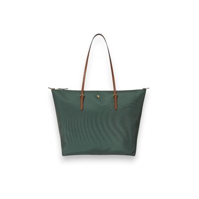 Lauren Ralph Lauren para mulher. 431950007017 Bolsa tote Keaton grande de nylon verde (OSFA), Casual, Náilon Lauren Ralph Lauren para mulher. 431950007017 Bolsa tote Keaton grande de nylon verde (OSFA), Casual, Náilon