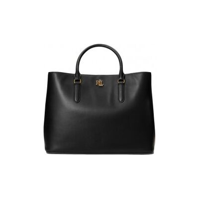 Lauren Ralph Lauren para mulher. 431876724004 Saco de couro Satchel Marcy em couro preto (OSFA), Casual, Pele Lauren Ralph Lauren para mulher. 431876724004 Saco de couro Satchel Marcy em couro preto (OSFA), Casual, Pele