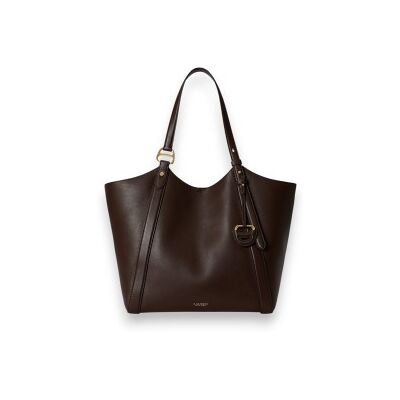 Lauren Ralph Lauren para mulher. 431P18709005 Bolsa tote Tasha grande em couro napa marrom (OSFA), Casual, Pele Lauren Ralph Lauren para mulher. 431P18709005 Bolsa tote Tasha grande em couro napa marrom (OSFA), Casual, Pele