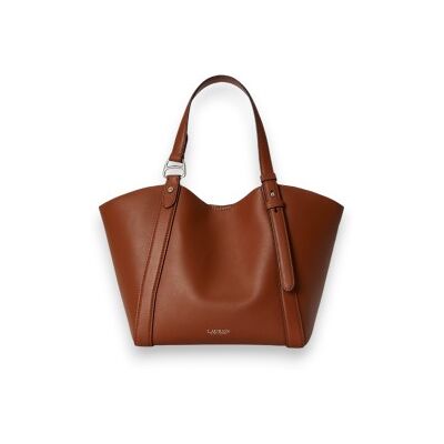 Lauren Ralph Lauren para mulher. 431P18711001 Bolsa tote Tasha pequena de couro napa marrom (OSFA), Casual, Pele Lauren Ralph Lauren para mulher. 431P18711001 Bolsa tote Tasha pequena de couro napa marrom (OSFA), Casual, Pele