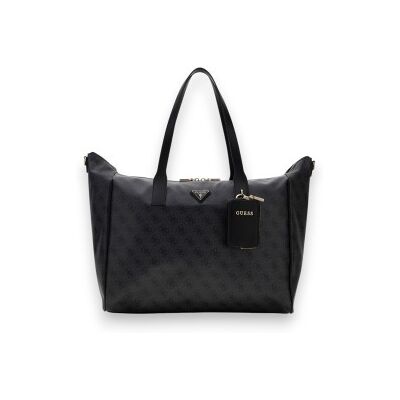 Guess para mulher. TWHB9211017 Bolsa Shopper Latona com logo preto (OSFA), Casual, Poliuretano Guess para mulher. TWHB9211017 Bolsa Shopper Latona com logo preto (OSFA), Casual, Poliuretano