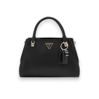 Guess para mulher. HWZG9672070 Bolsa de mão Noelle saffiano preta (OSFA), Preto, Casual, Poliuretano Guess para mulher. HWZG9672070 Bolsa de mão Noelle saffiano preta (OSFA), Preto, Casual, Poliuretano