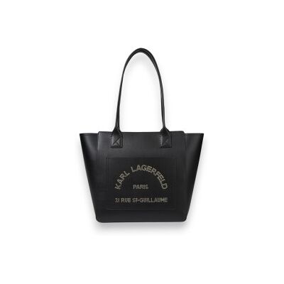 Karl Lagerfeld para mulher. B3W30096 Bolsa Daily Média preta (OSFA), Preto, Casual, Pele Karl Lagerfeld para mulher. B3W30096 Bolsa Daily Média preta (OSFA), Preto, Casual, Pele