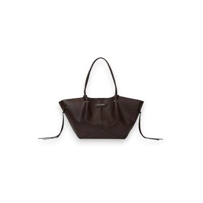 Karl Lagerfeld para mulher. B3W30347 Bolsa tote média Pierced castanha (OSFA), Marrom, Casual, Poliuretano Karl Lagerfeld para mulher. B3W30347 Bolsa tote média Pierced castanha (OSFA), Marrom, Casual, Poliuretano