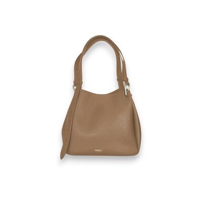 Furla para mulher. WB02020-HSF000 Bolsa de couro Nuvola M Tote castanho (OSFA), Marrom, Casual, Pele Furla para mulher. WB02020-HSF000 Bolsa de couro Nuvola M Tote castanho (OSFA), Marrom, Casual, Pele