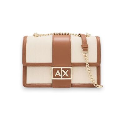 A X Armani Exchange para mulher. XW000070AF22570M6261 Bolsa de mão bege elegante (OSFA), Casual, Clássico, Poliéster A X Armani Exchange para mulher. XW000070AF22570M6261 Bolsa de mão bege elegante (OSFA), Casual, Clássico, Poliéster