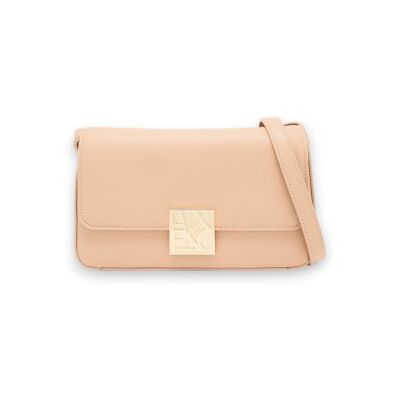 A X Armani Exchange para mulher. XW002171AF19895U6149 Bolsa tiracolo texturizada com fecho de aba e logotipo bege (OSFA), Casual, Poliéster A X Armani Exchange para mulher. XW002171AF19895U6149 Bolsa tiracolo texturizada com fecho de aba e logotipo bege (OSFA), Casual, Poliéster