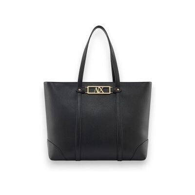 A X Armani Exchange para mulher. XW002608AF15632UC010 Bolsa de mão refinada preta (OSFA), Preto, Casual, Poliéster A X Armani Exchange para mulher. XW002608AF15632UC010 Bolsa de mão refinada preta (OSFA), Preto, Casual, Poliéster