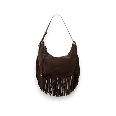 BA&SH; para mulher. 2E26HBMS Bolsa Franges com franjas marrom (OSFA), Casual, Camurça BA&SH; para mulher. 2E26HBMS Bolsa Franges com franjas marrom (OSFA), Casual, Camurça