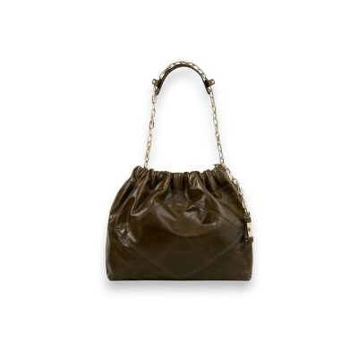 BA&SH; para mulher. 2H25CFMV Bolsa de couro June castanho esverdeado (OSFA), Casual, Pele BA&SH; para mulher. 2H25CFMV Bolsa de couro June castanho esverdeado (OSFA), Casual, Pele