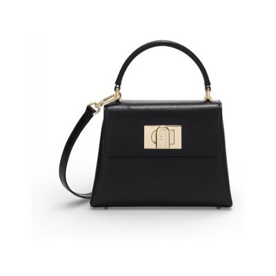 Furla para mulher. WB00109-ARE000 Mala de mão em pele 1927 Mini preta (OSFA), Preto, Casual Furla para mulher. WB00109-ARE000 Mala de mão em pele 1927 Mini preta (OSFA), Preto, Casual