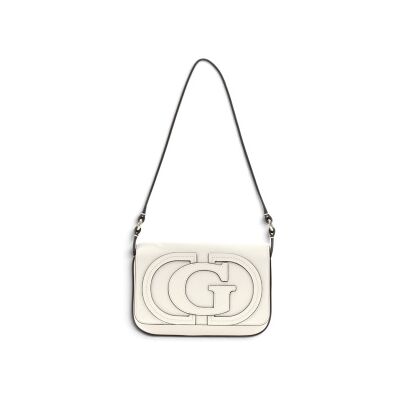 Guess para mulher. HWNG9740190 Bolsa de ombro com aba Ruby branco quebrado (OSFA), Casual, Poliuretano Guess para mulher. HWNG9740190 Bolsa de ombro com aba Ruby branco quebrado (OSFA), Casual, Poliuretano