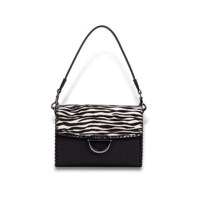 Hispanitas para mulher. BI254407 Saco de pelo de zebra preto (OSFA), Casual, Poliuretano Hispanitas para mulher. BI254407 Saco de pelo de zebra preto (OSFA), Casual, Poliuretano