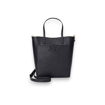 Lauren Ralph Lauren para mulher. 431966760005 Bolsa tote Cameryn de couro granulado preto (OSFA), Casual, Pele Lauren Ralph Lauren para mulher. 431966760005 Bolsa tote Cameryn de couro granulado preto (OSFA), Casual, Pele