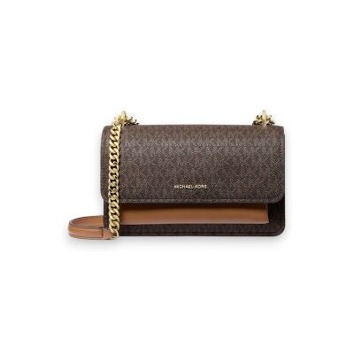 Michael Kors para mulher. 30R5GC7L3B Mala de tiracolo grande Claire com logótipo castanho (OSFA), Marrom, Casual, Lona Michael Kors para mulher. 30R5GC7L3B Mala de tiracolo grande Claire com logótipo castanho (OSFA), Marrom, Casual, Lona