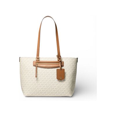 Michael Kors para mulher. 30S6GTVT2B Saco de viagem Jet Set tote médio bege (OSFA), Casual, Lona Michael Kors para mulher. 30S6GTVT2B Saco de viagem Jet Set tote médio bege (OSFA), Casual, Lona