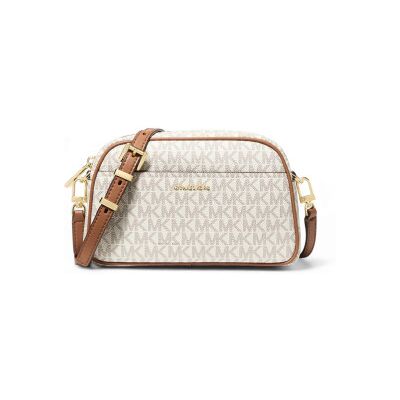 Michael Kors para mulher. 32F5GJ6C5B Bolsa de ombro Jet Set Camera pequena com logótipo bege (OSFA), Casual, Pele Michael Kors para mulher. 32F5GJ6C5B Bolsa de ombro Jet Set Camera pequena com logótipo bege (OSFA), Casual, Pele