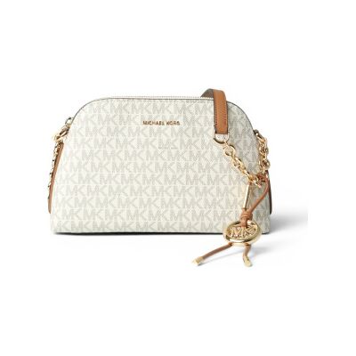Michael Kors para mulher. 32T6GX4C1B Bolsa Freddie transversal com corrente pequena bege (OSFA), Casual, PVC Michael Kors para mulher. 32T6GX4C1B Bolsa Freddie transversal com corrente pequena bege (OSFA), Casual, PVC
