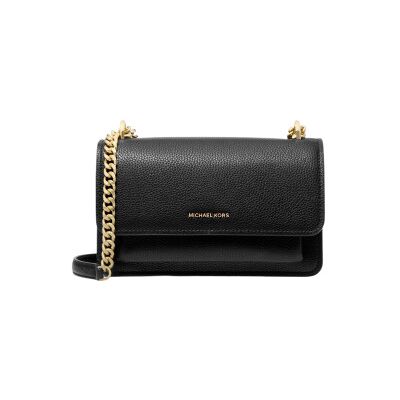 Michael Kors para mulher. 30T4GC7L3T Bolsa de ombro em pele com logótipo preto (OSFA), Casual Michael Kors para mulher. 30T4GC7L3T Bolsa de ombro em pele com logótipo preto (OSFA), Casual