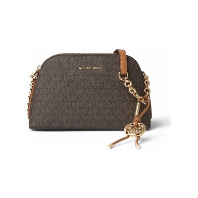 Michael Kors para mulher. 32T6GX4C1B Bolsa Freddie transversal com corrente pequena castanha (OSFA), Marrom, Casual, PVC Michael Kors para mulher. 32T6GX4C1B Bolsa Freddie transversal com corrente pequena castanha (OSFA), Marrom, Casual, PVC