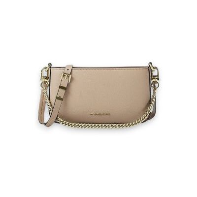 Michael Kors para mulher. 32S5GYTU1L Bolsa Pochette transformável Bryant pequena de couro granulado bege (OSFA), Casual, Pele Michael Kors para mulher. 32S5GYTU1L Bolsa Pochette transformável Bryant pequena de couro granulado bege (OSFA), Casual, Pele