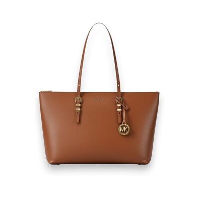 Michael Kors para mulher. 30T6GQNT7L Bolsa tote Quinn grande de couro granulado marrom (OSFA), Bege, Casual, Pele Michael Kors para mulher. 30T6GQNT7L Bolsa tote Quinn grande de couro granulado marrom (OSFA), Bege, Casual, Pele