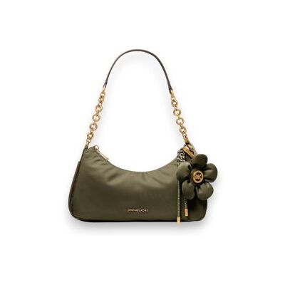 Michael Kors para mulher. 32T6AY5C2C Bolsa Nolita média de nylon com corrente verde (OSFA), Casual, Nylon reciclado Michael Kors para mulher. 32T6AY5C2C Bolsa Nolita média de nylon com corrente verde (OSFA), Casual, Nylon reciclado