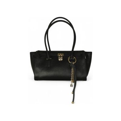 Michael Kors para mulher. 30F5GNXT0L Bolsa de couro Hamilton preta (OSFA), Preto, Casual, Pele Michael Kors para mulher. 30F5GNXT0L Bolsa de couro Hamilton preta (OSFA), Preto, Casual, Pele
