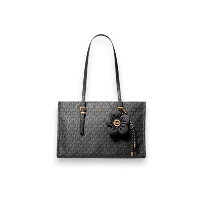 Michael Kors para mulher. 30T6A6ZT8C Bolsa tote Zadie média com estampa de logotipos preto (OSFA), Casual, Poliéster Michael Kors para mulher. 30T6A6ZT8C Bolsa tote Zadie média com estampa de logotipos preto (OSFA), Casual, Poliéster