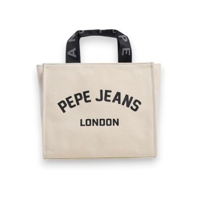 Pepe Jeans para mulher. PL0300175 Mala de mão bege Trisha (OSFA), Branco, Casual, Algodão Pepe Jeans para mulher. PL0300175 Mala de mão bege Trisha (OSFA), Branco, Casual, Algodão