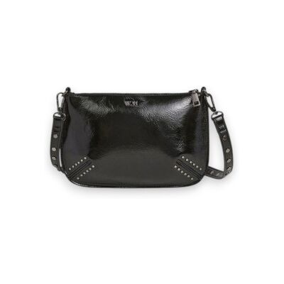 Pepe Jeans para mulher. PL031661 Bolsa de mão Valeria Glimmer preta (OSFA), Preto, Casual, Poliuretano Pepe Jeans para mulher. PL031661 Bolsa de mão Valeria Glimmer preta (OSFA), Preto, Casual, Poliuretano