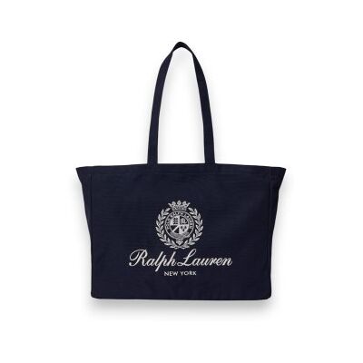 Polo Ralph Lauren para homem. 405P16989001 Bolsa tote de lona com escudo marinho (OSFA), Casual, Algodão Polo Ralph Lauren para homem. 405P16989001 Bolsa tote de lona com escudo marinho (OSFA), Casual, Algodão