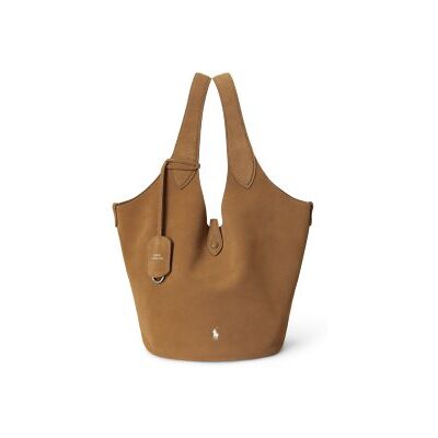 Polo Ralph Lauren para mulher. 428P23824003 Bolsa tote Polo Play de camurça marrom (OSFA), Bege, Casual, Pele Polo Ralph Lauren para mulher. 428P23824003 Bolsa tote Polo Play de camurça marrom (OSFA), Bege, Casual, Pele