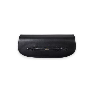 Polo Ralph Lauren para mulher. 428971315001 Bolsa clutch Bellport de couro com aba preta (OSFA), Preto, Casual Polo Ralph Lauren para mulher. 428971315001 Bolsa clutch Bellport de couro com aba preta (OSFA), Preto, Casual