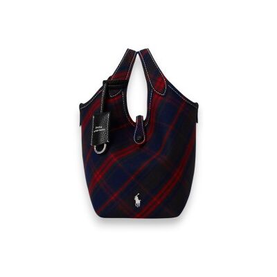 Polo Ralph Lauren para mulher. 428P16930001 Bolsa tote Polo Play cruzada com quadros marinho (OSFA), Casual, Multicolor, Algodão Polo Ralph Lauren para mulher. 428P16930001 Bolsa tote Polo Play cruzada com quadros marinho (OSFA), Casual, Multicolor, Algodão