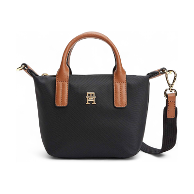 Tommy Hilfiger para mulher. AW0AW18368 Saco tote Popette preto (OSFA), Casual, Náilon Tommy Hilfiger para mulher. AW0AW18368 Saco tote Popette preto (OSFA), Casual, Náilon