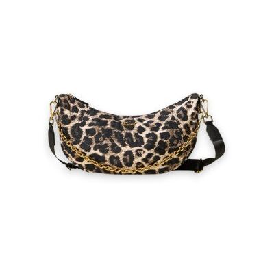 Twinset para mulher. 262TD8072 Bolsa hobo com estampa animal marrom (OSFA), Casual, Animal print, Poliéster Twinset para mulher. 262TD8072 Bolsa hobo com estampa animal marrom (OSFA), Casual, Animal print, Poliéster