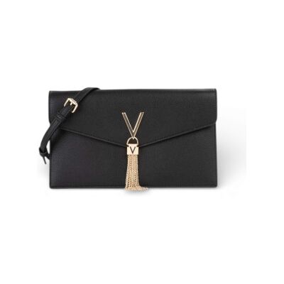 Valentino para mulher. VBS9XJ17 Bolsa de ombro com pormenor metálico preto (OSFA), Casual, Poliuretano Valentino para mulher. VBS9XJ17 Bolsa de ombro com pormenor metálico preto (OSFA), Casual, Poliuretano