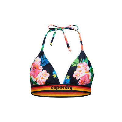 Superdry para mulher. W3010359A Top de biquíni triangular com logótipo vintage azul-marinho (XXS), Beachwear, Polister Reciclado, Sustentáve Superdry para mulher. W3010359A Top de biquíni triangular com logótipo vintage azul-marinho (XXS), Beachwear, Polister Reciclado, Sustentáve